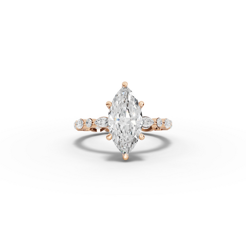 2.64 Ct Marquise With Side Diamond Engagement Ring