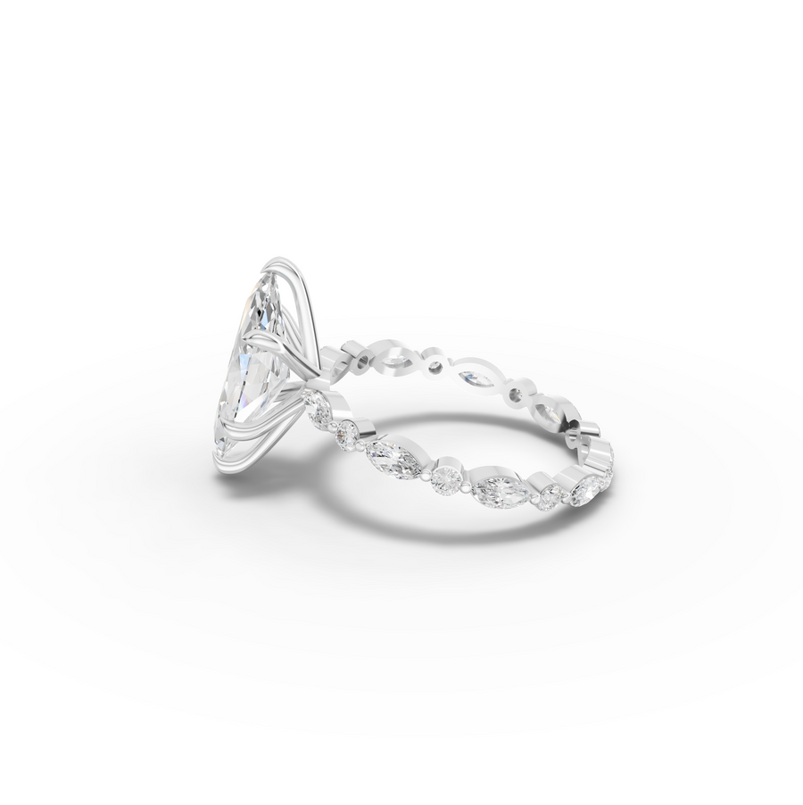2.64 Ct Marquise With Side Diamond Engagement Ring