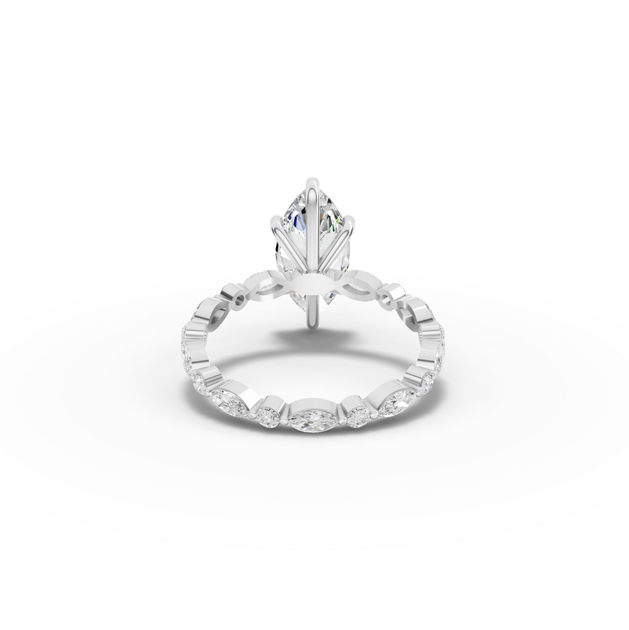 2.64 Ct Marquise With Side Diamond Engagement Ring