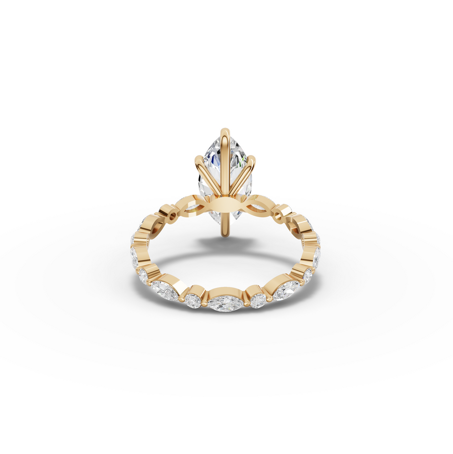 2.64 Ct Marquise With Side Diamond Engagement Ring