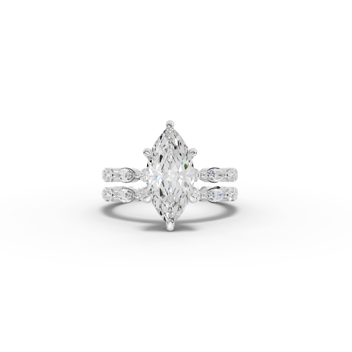 3.40 Ct Double Band Marquise Diamond Ring Set