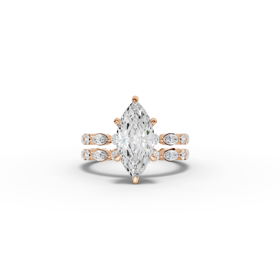 3.40 Ct Double Band Marquise Diamond Ring Set