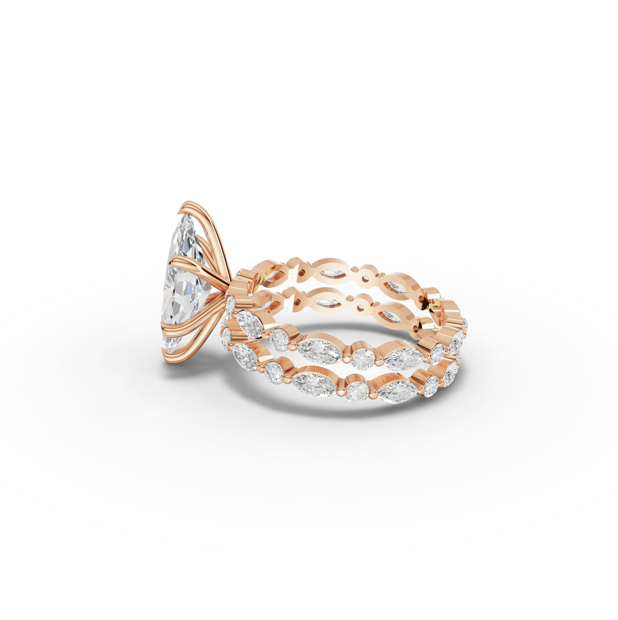 3.40 Ct Double Band Marquise Diamond Ring Set