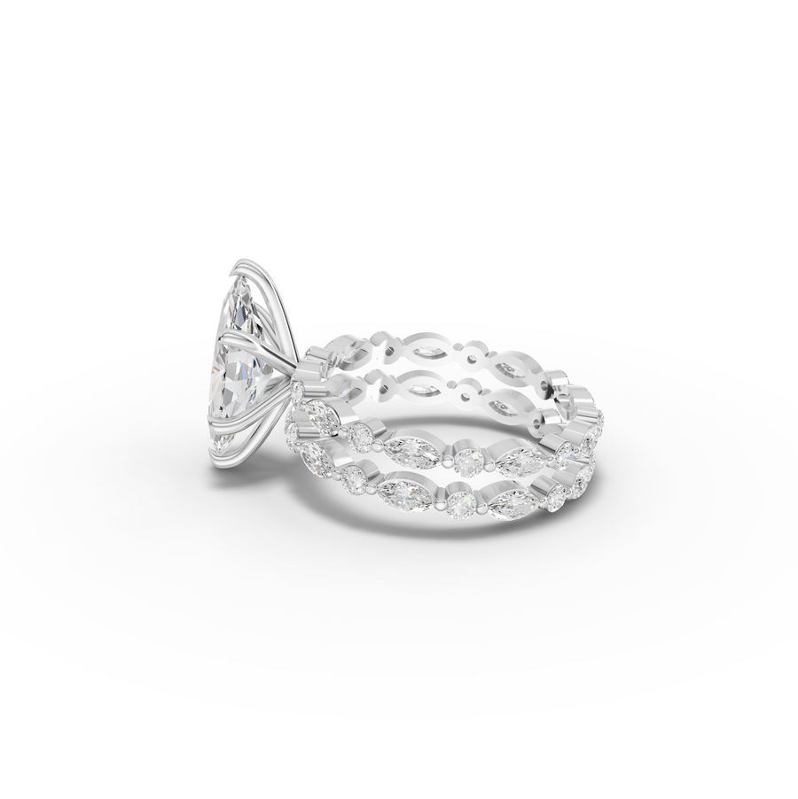 3.40 Ct Double Band Marquise Diamond Ring Set