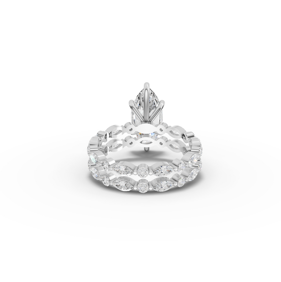3.40 Ct Double Band Marquise Diamond Ring Set
