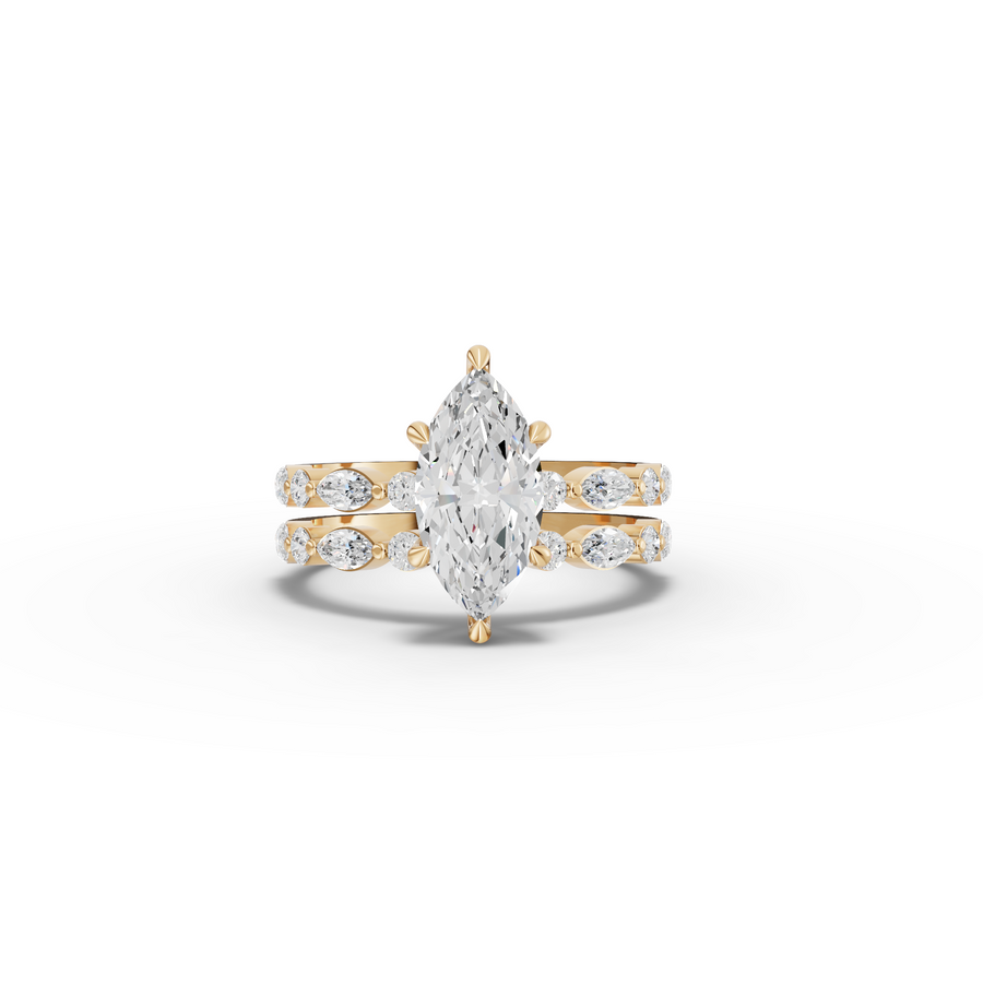 2.23 Ct Double Eternity Band Marquise Ring Set