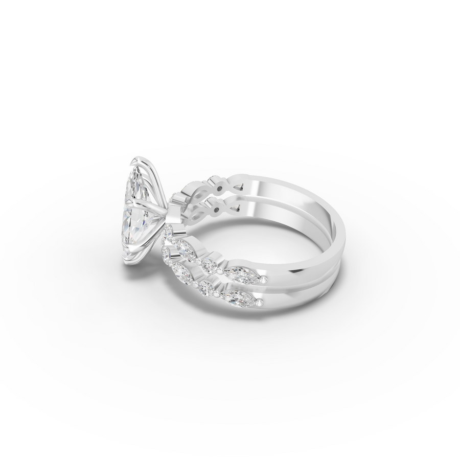 2.23 Ct Double Eternity Band Marquise Ring Set