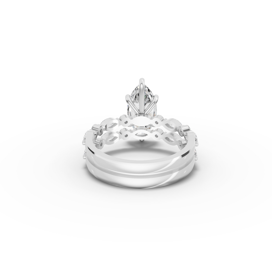2.23 Ct Double Eternity Band Marquise Ring Set