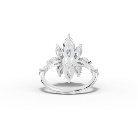 2.08 Ct Floral Marquise Diamond Statement Ring