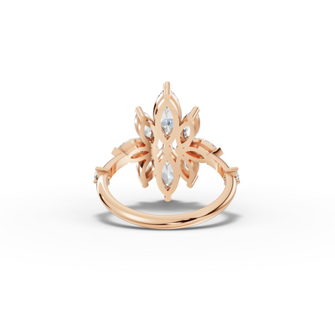 2.08 Ct Floral Marquise Diamond Statement Ring