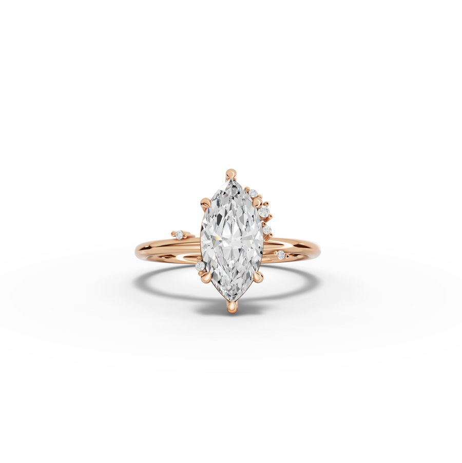 1.52 Ct Marquise Solitaire with Side Diamond Ring