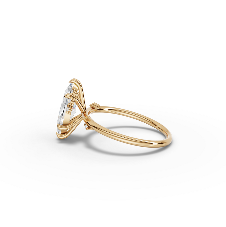 1.52 Ct Marquise Solitaire with Side Diamond Ring