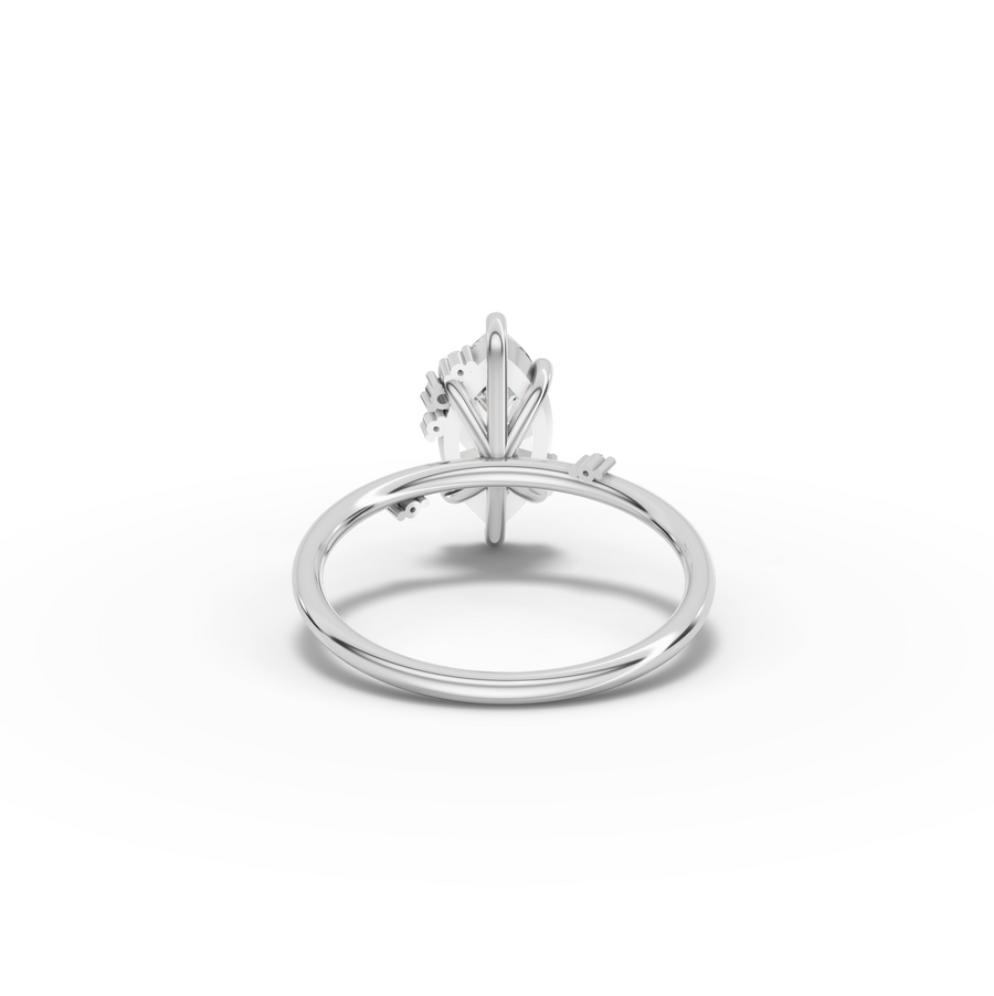 1.52 Ct Marquise Solitaire with Side Diamond Ring