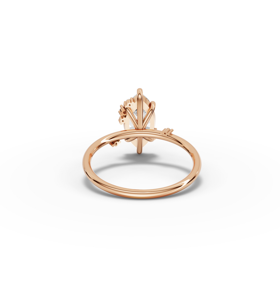 1.52 Ct Marquise Solitaire with Side Diamond Ring