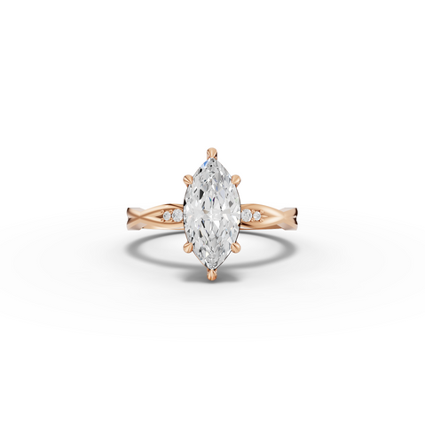 1.53 Ct Marquise Diamond Twisted Band Engagement Ring