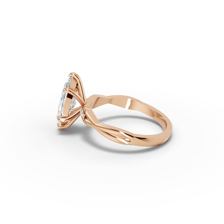 1.53 Ct Marquise Diamond Twisted Band Engagement Ring