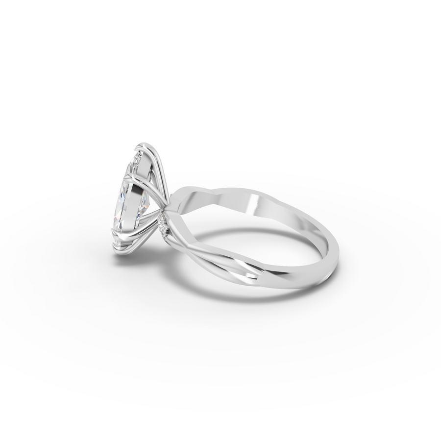 1.53 Ct Marquise Diamond Twisted Band Engagement Ring