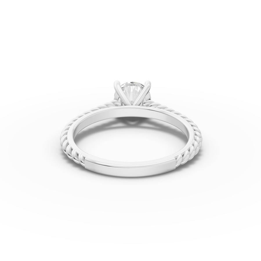 1.00 Ct Round Diamond Rope Band Solitaire Ring