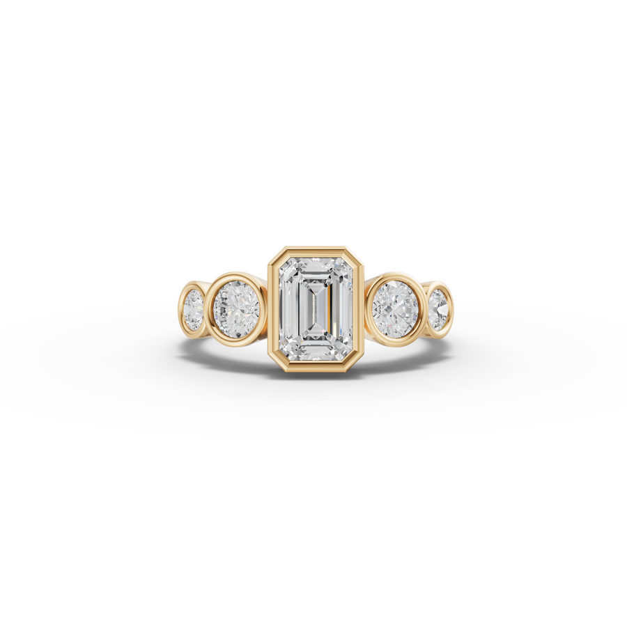 1.68 Emerald With Side Stone Engagement Ring
