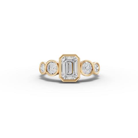 1.68 Emerald With Side Stone Engagement Ring