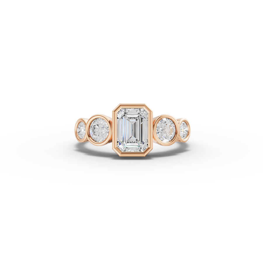 1.68 Emerald With Side Stone Engagement Ring