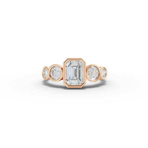 1.68 Emerald With Side Stone Engagement Ring