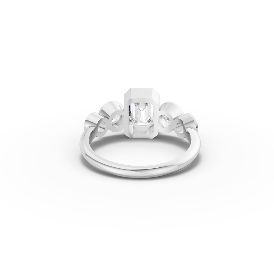 1.68 Emerald With Side Stone Engagement Ring