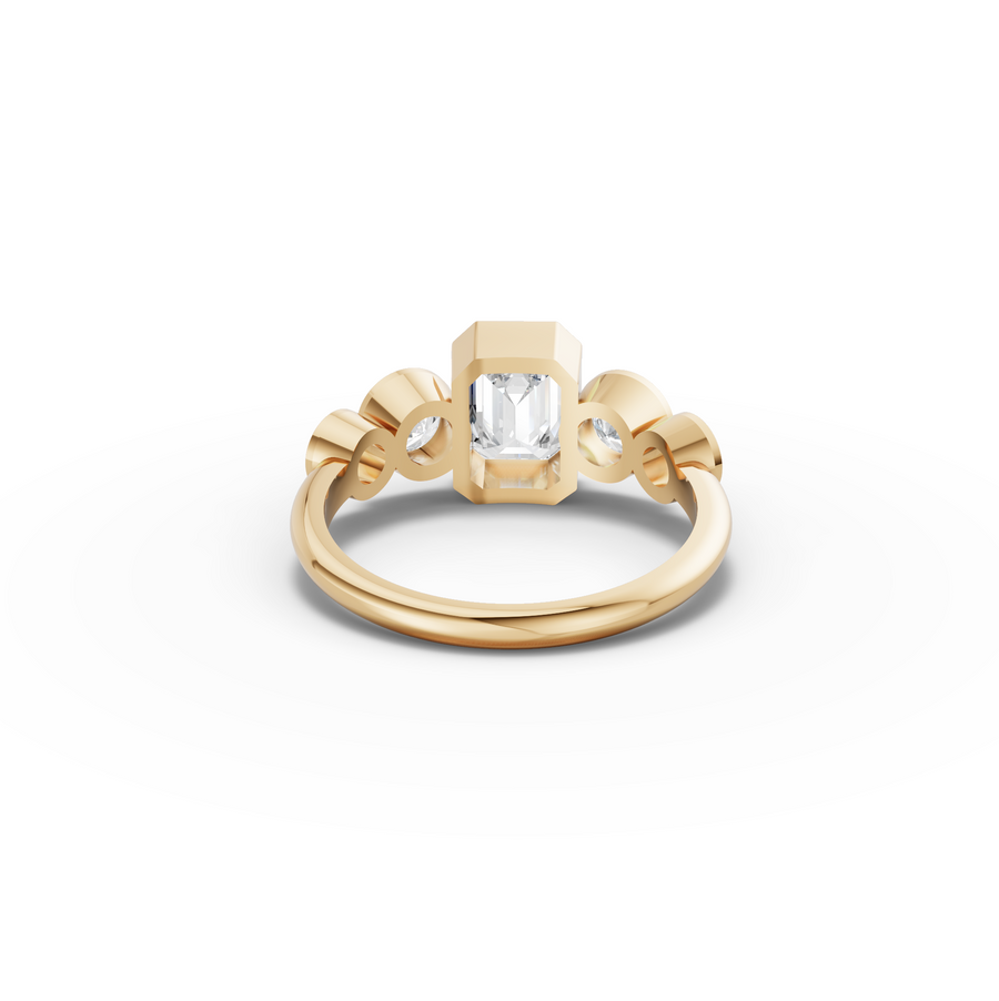 1.68 Emerald With Side Stone Engagement Ring