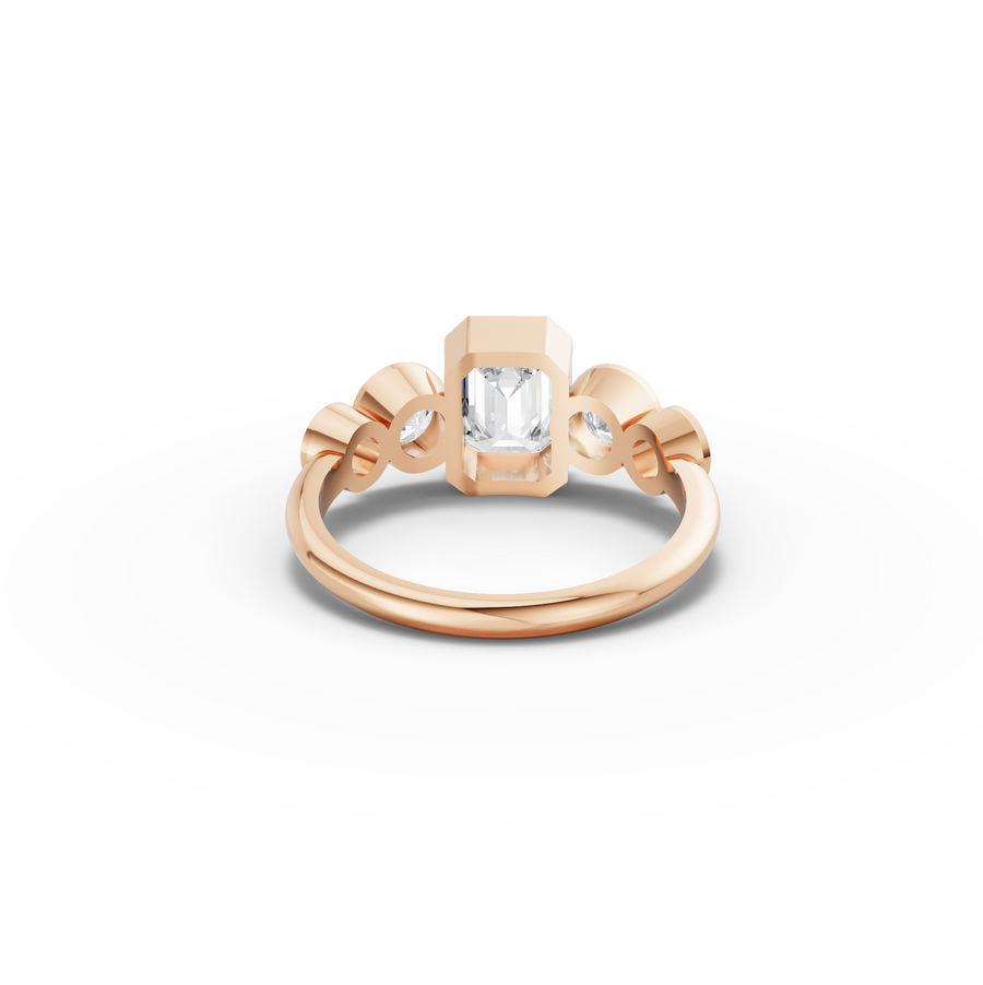 1.68 Emerald With Side Stone Engagement Ring