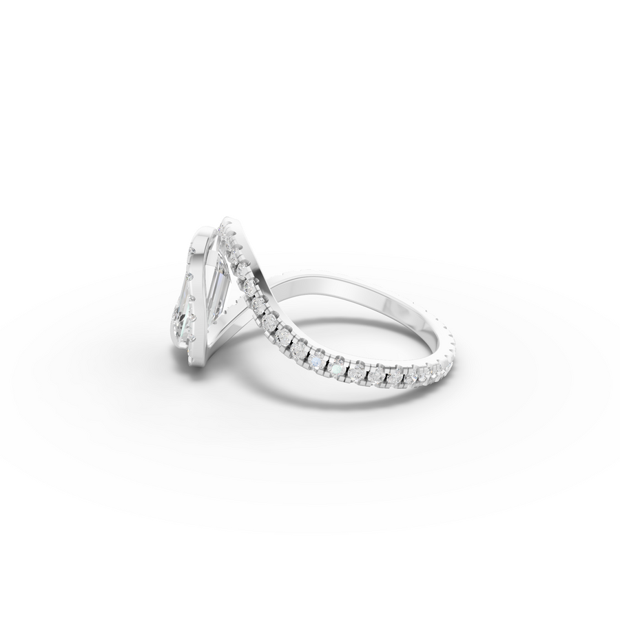 2.68 Ct Emerald Halo Wrap Engagement Ring