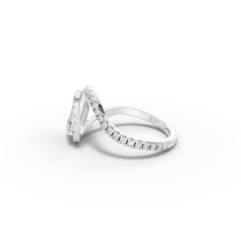 2.68 Ct Emerald Halo Wrap Engagement Ring