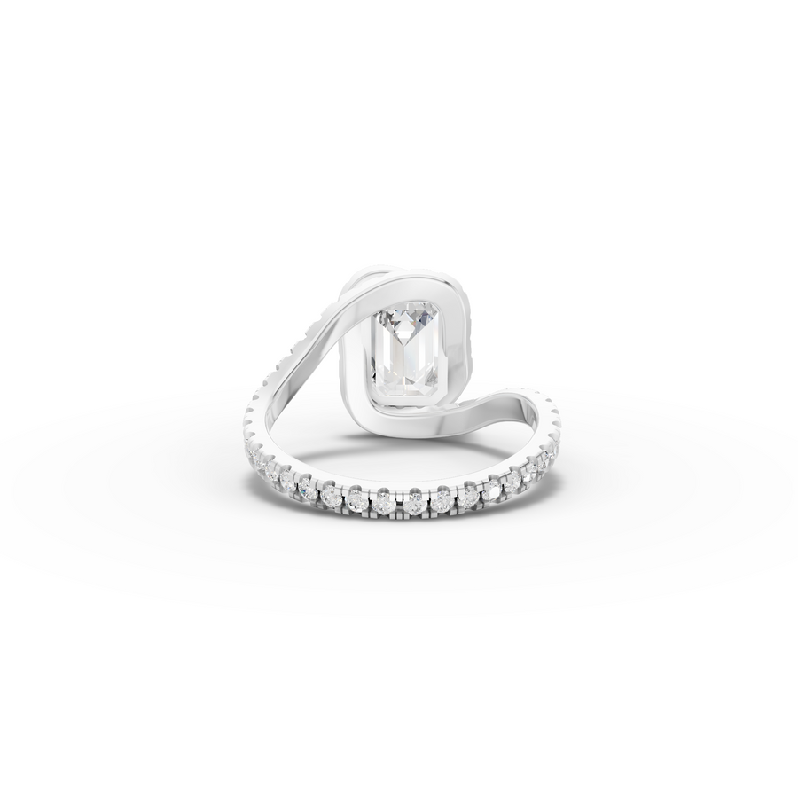 2.68 Ct Emerald Halo Wrap Engagement Ring