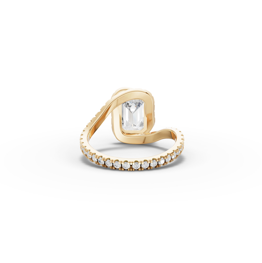 2.68 Ct Emerald Halo Wrap Engagement Ring