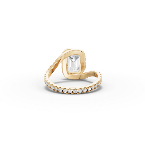 2.68 Ct Emerald Halo Wrap Engagement Ring