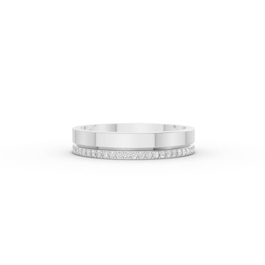 0.21 Ct Round Pavé Wedding Band
