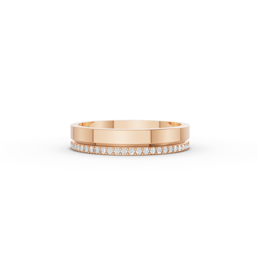 0.21 Ct Round Pavé Wedding Band