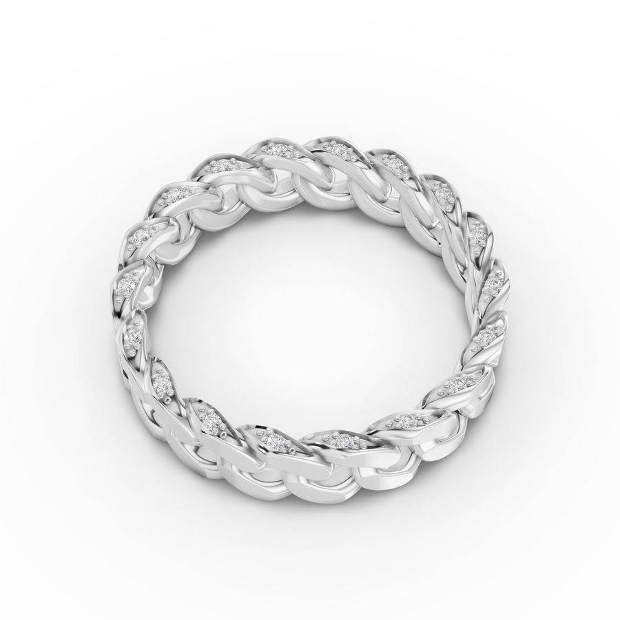 0.10 Ct Round Micro Pavé Set Diamond Ring