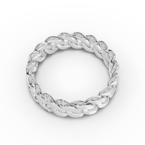 0.10 Ct Round Micro Pavé Set Diamond Ring