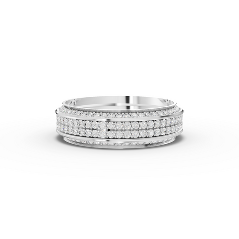 0.91 Ct Triple Row Diamond Wedding Band