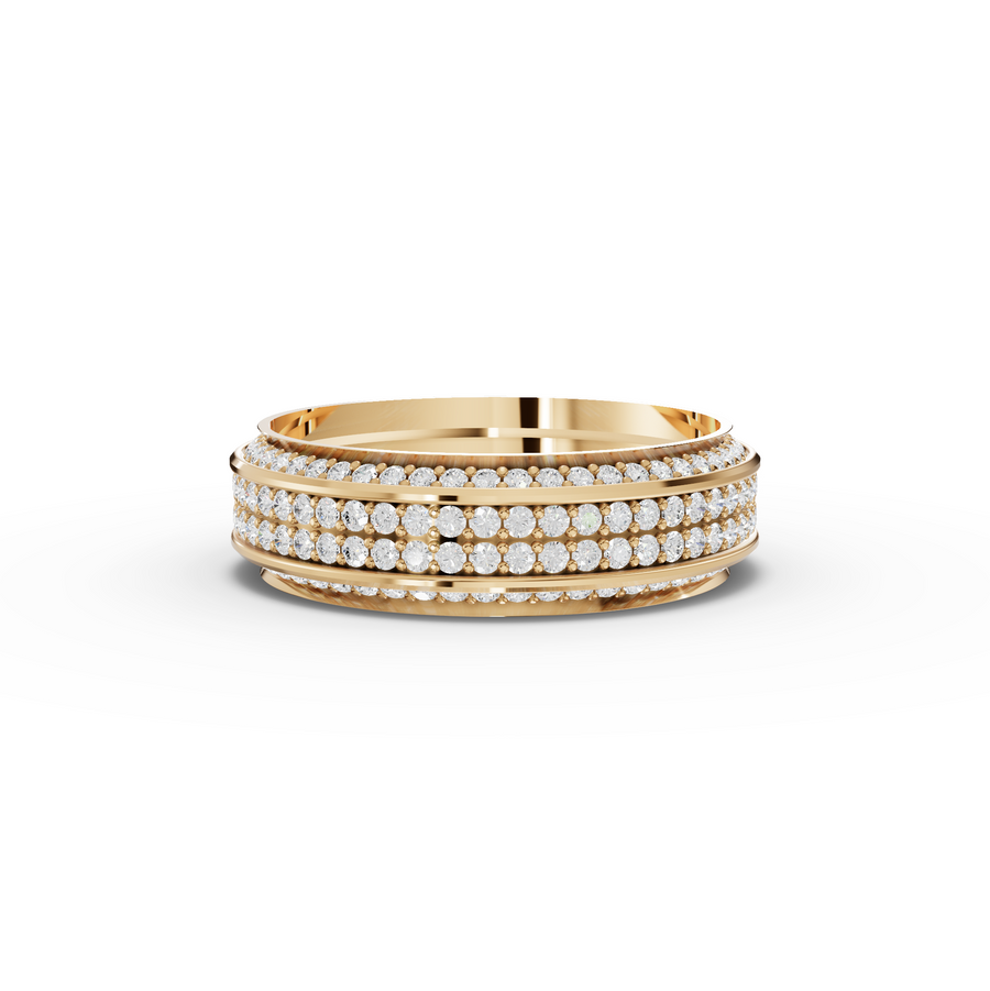 0.91 Ct Triple Row Diamond Wedding Band