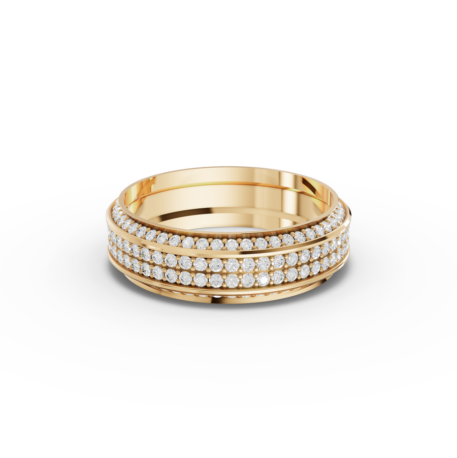 0.91 Ct Triple Row Diamond Wedding Band