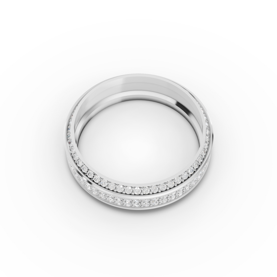0.91 Ct Triple Row Diamond Wedding Band