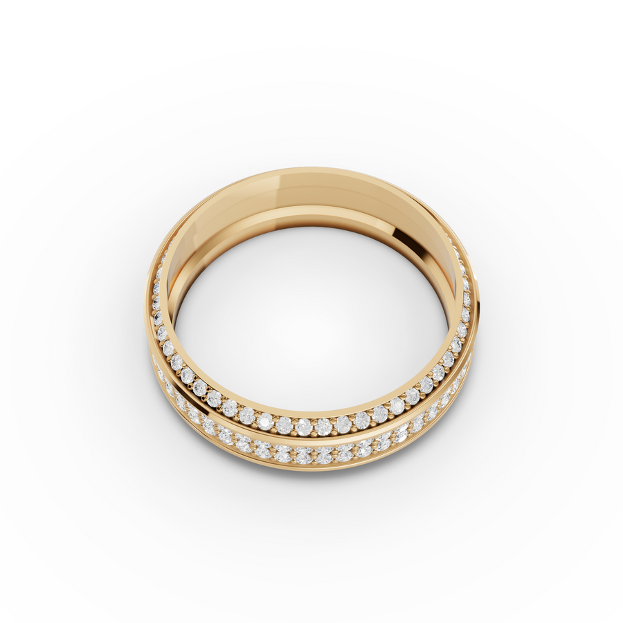 0.91 Ct Triple Row Diamond Wedding Band