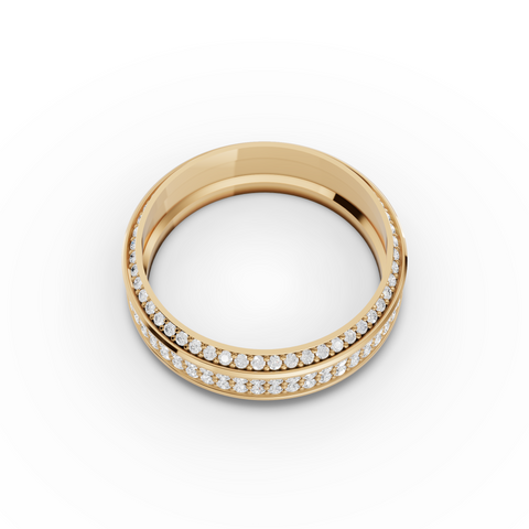 0.91 Ct Triple Row Diamond Wedding Band
