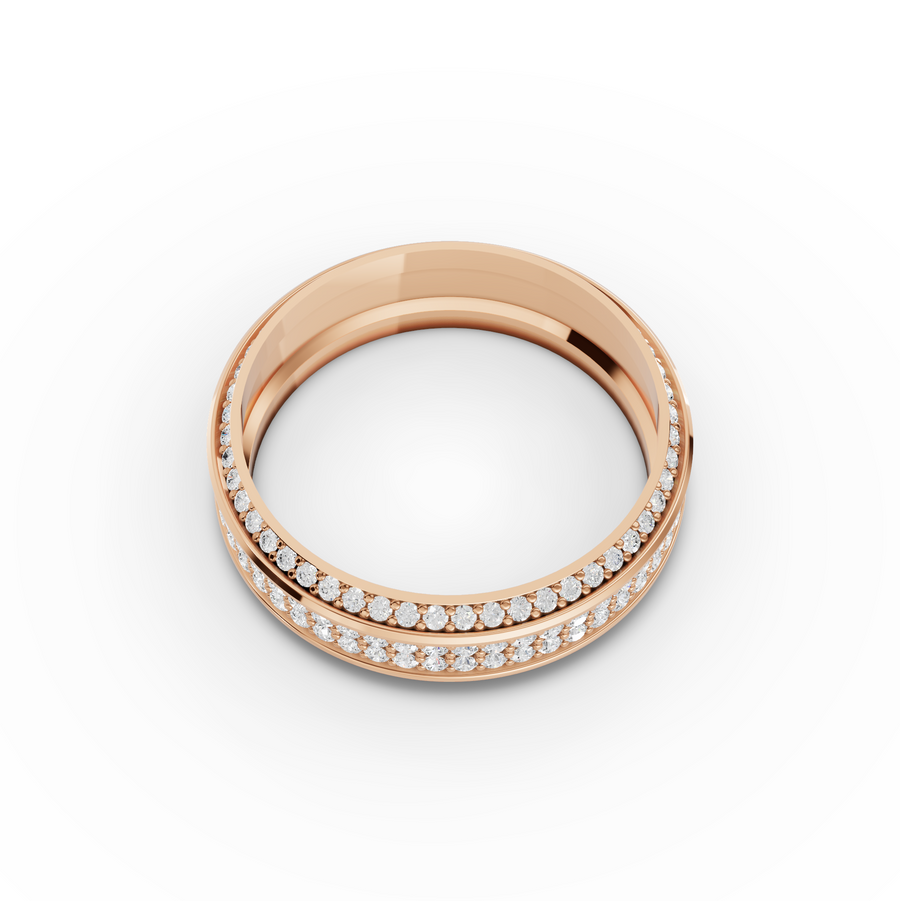 0.91 Ct Triple Row Diamond Wedding Band
