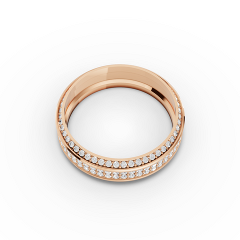 0.91 Ct Triple Row Diamond Wedding Band