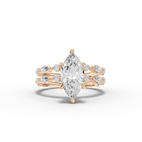 2.32 Ct Marquise With Side Diamond Band Ring