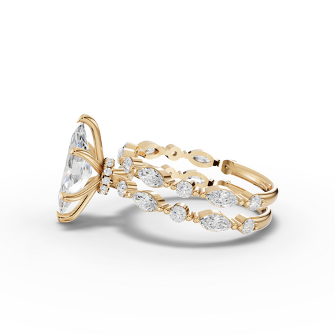 2.32 Ct Marquise With Side Diamond Band Ring