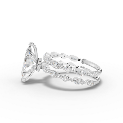 2.32 Ct Marquise With Side Diamond Band Ring