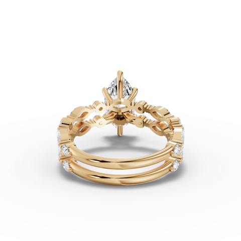 2.32 Ct Marquise With Side Diamond Band Ring